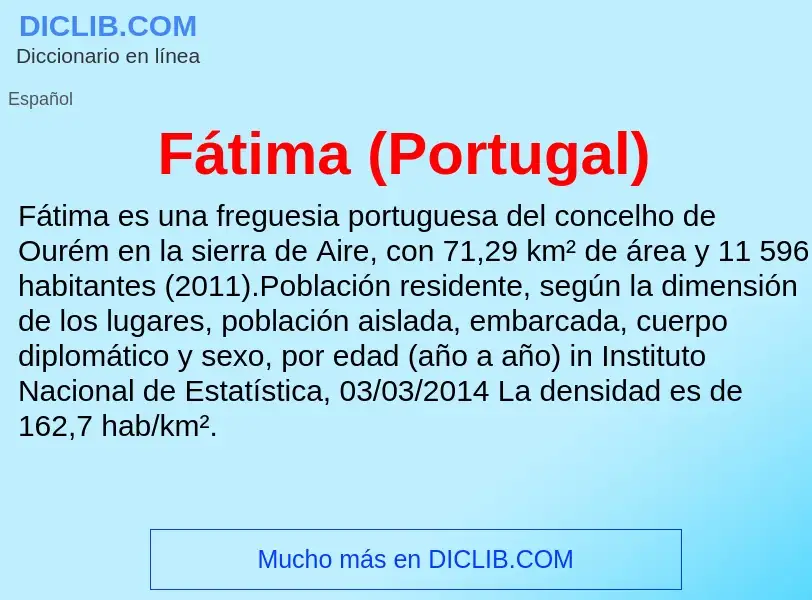 What is Fátima (Portugal) - meaning and definition