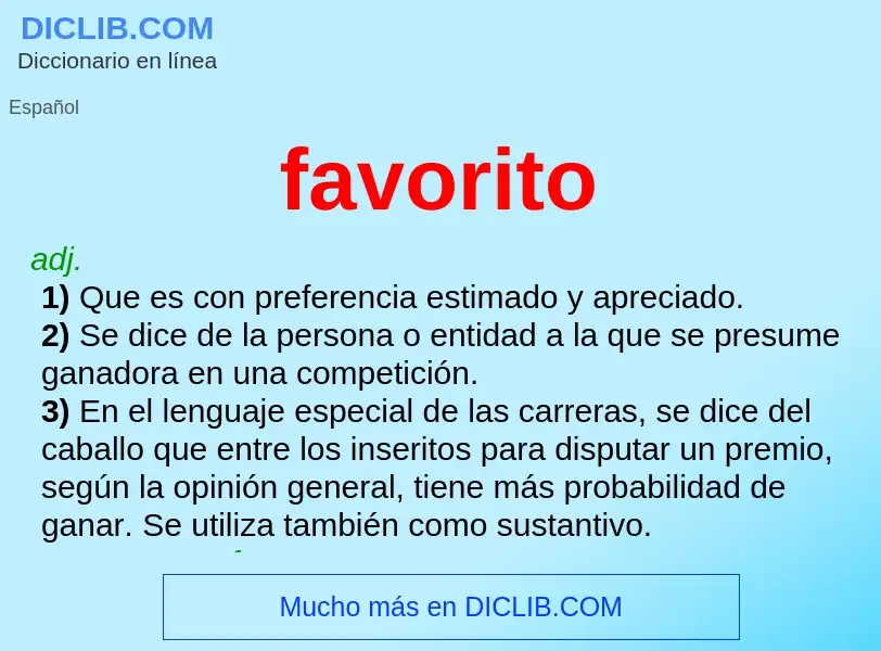 Wat is favorito - definition