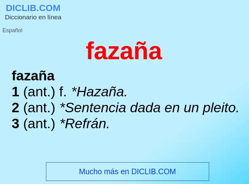 Was ist fazaña - Definition