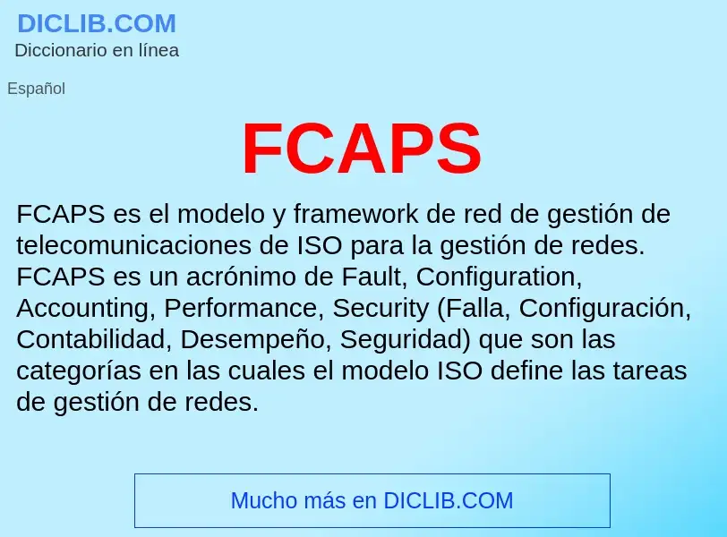 O que é FCAPS - definição, significado, conceito