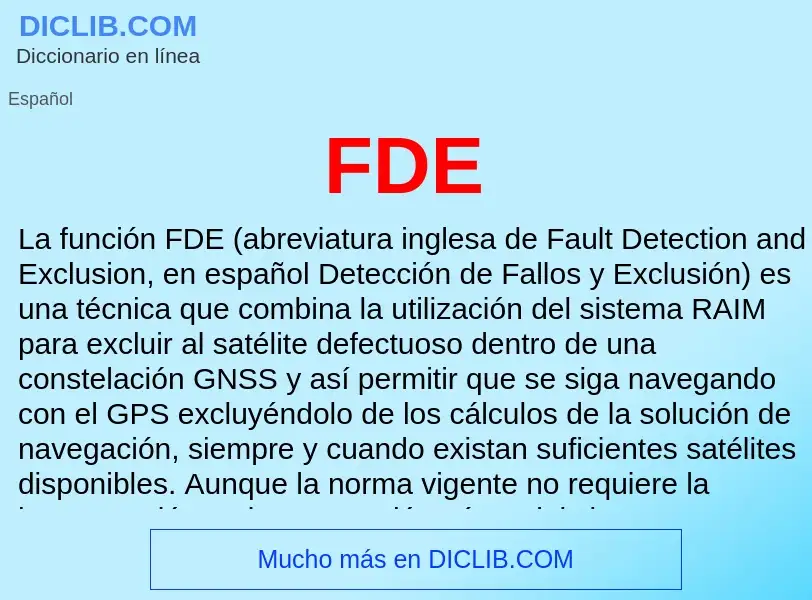 ¿Qué es FDE? - significado y definición