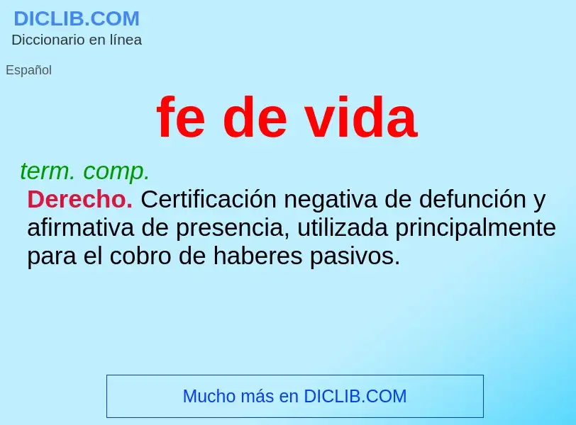 O que é fe de vida - definição, significado, conceito