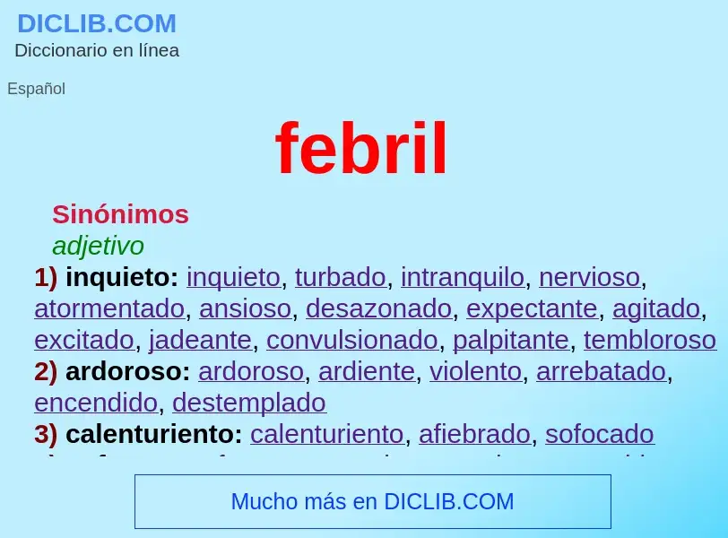 What is febril - meaning and definition