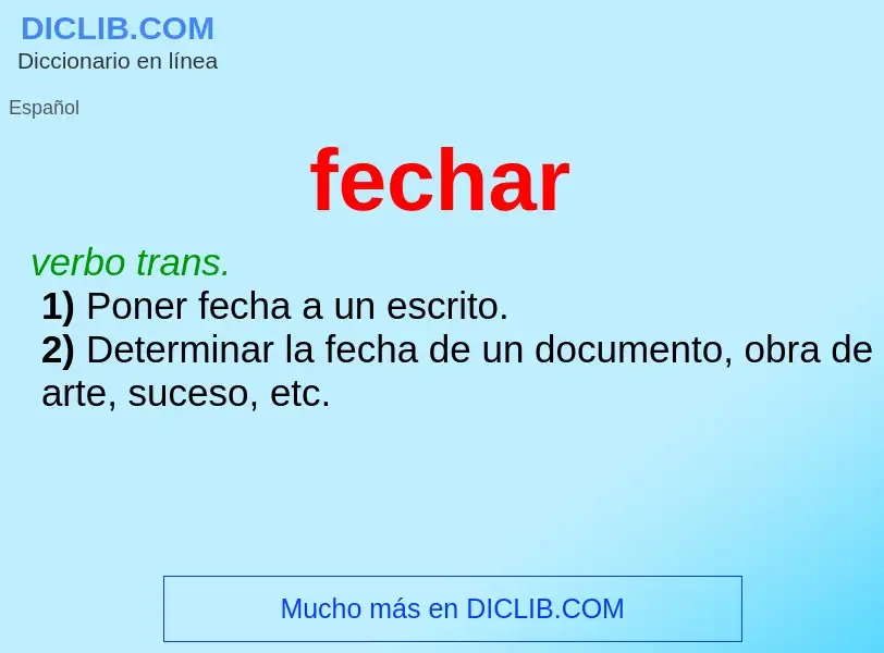 Wat is fechar - definition