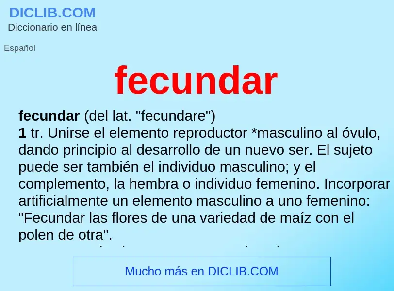 ¿Qué es fecundar? - significado y definición