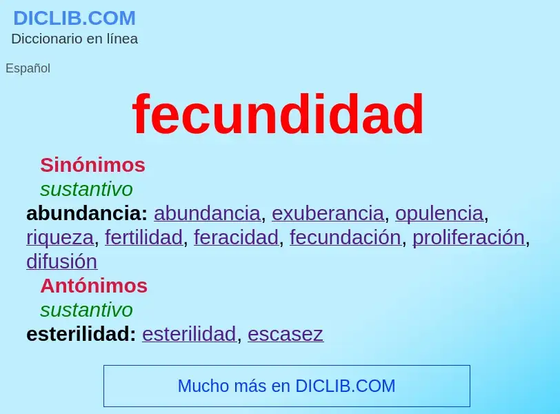 ¿Qué es fecundidad? - significado y definición