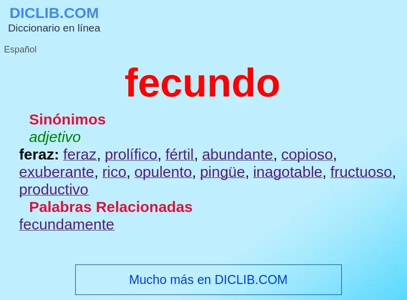 Was ist fecundo - Definition