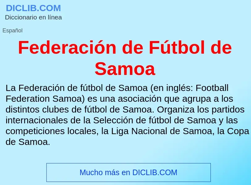 What is Federación de Fútbol de Samoa - meaning and definition