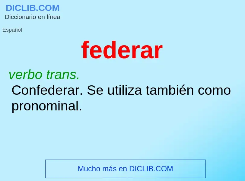 Wat is federar - definition