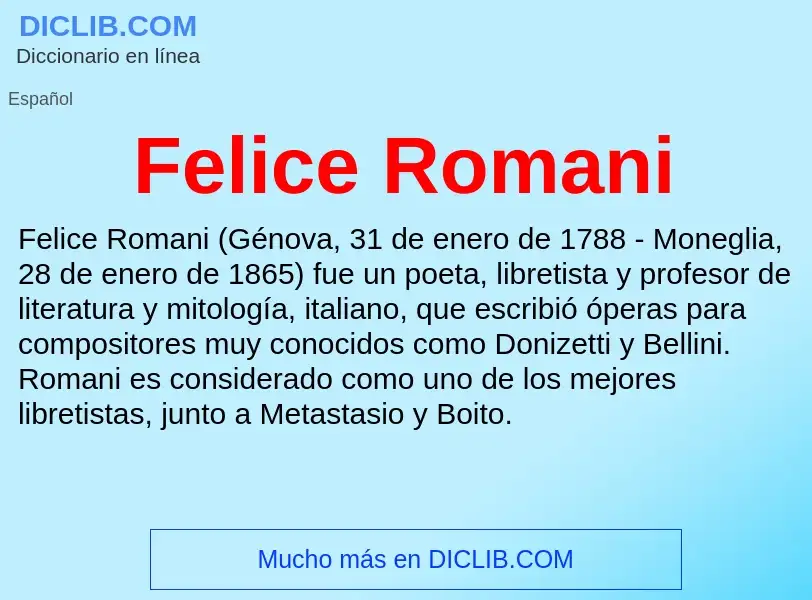 Τι είναι Felice Romani - ορισμός