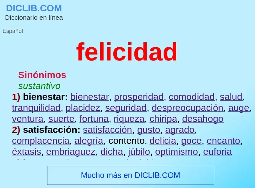 Wat is felicidad - definition