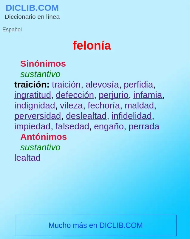 Wat is felonía - definition