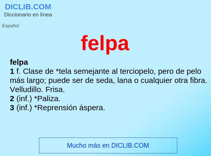 ¿Qué es felpa? - significado y definición