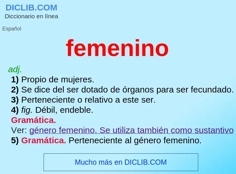 What is femenino - meaning and definition