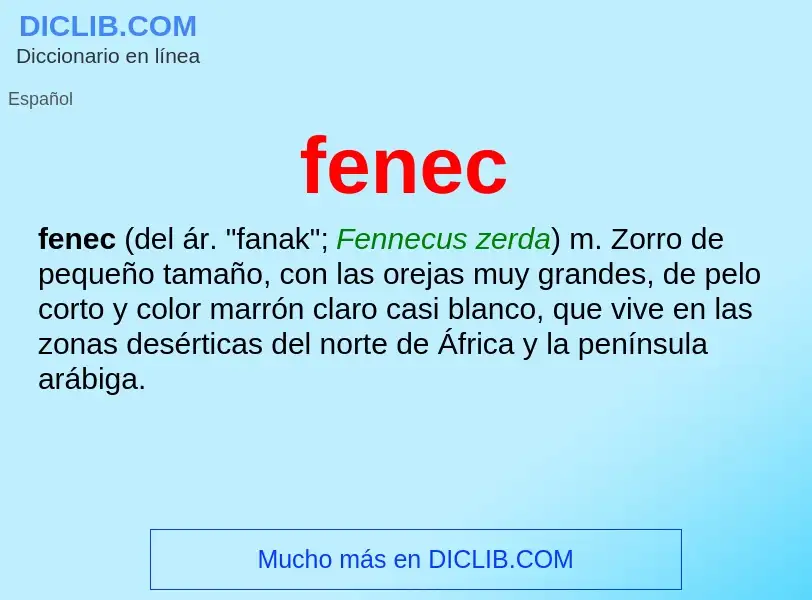 ¿Qué es fenec? - significado y definición