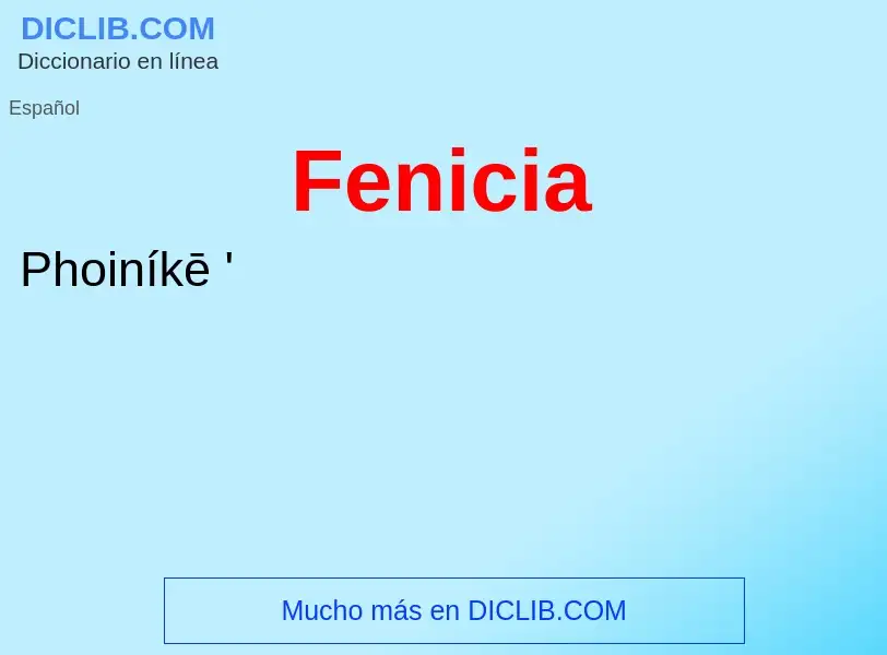 Wat is Fenicia - definition