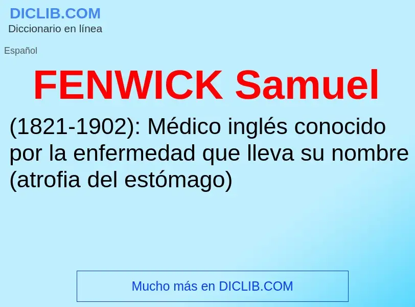 O que é FENWICK  Samuel - definição, significado, conceito