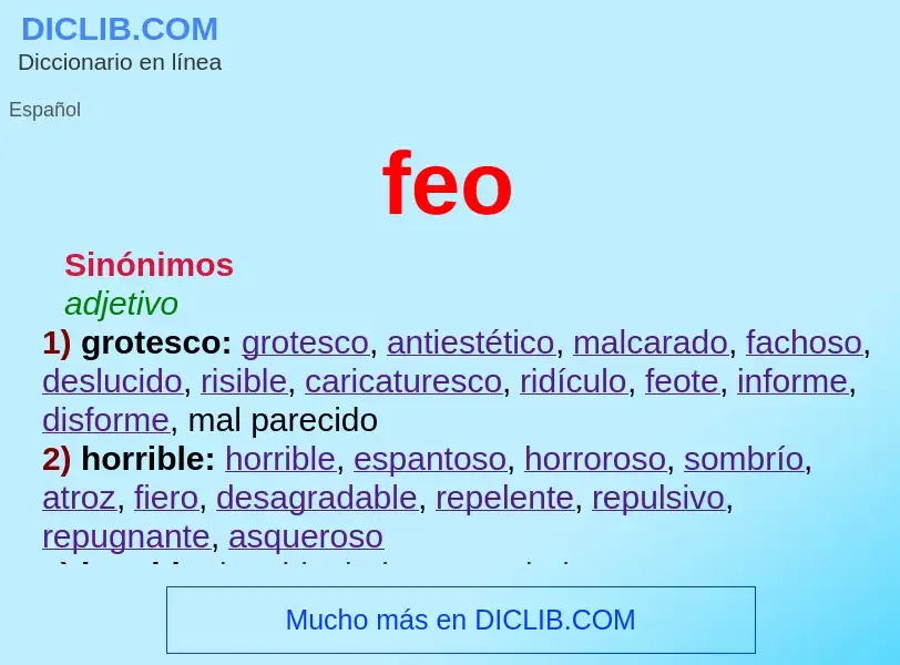 O que é feo - definição, significado, conceito