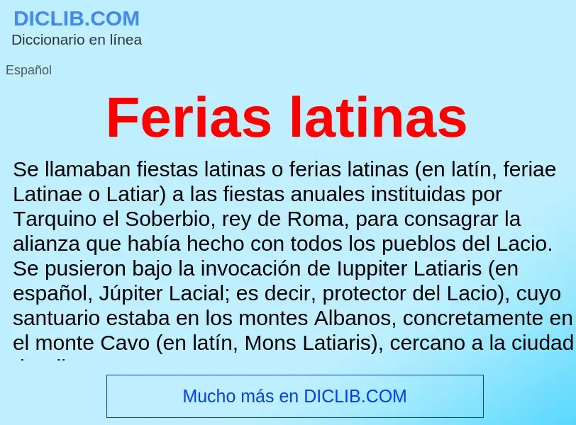 ¿Qué es Ferias latinas? - significado y definición