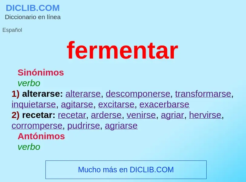 Was ist fermentar - Definition