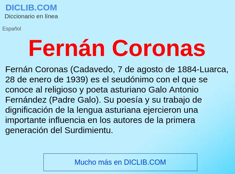 ¿Qué es Fernán Coronas? - significado y definición