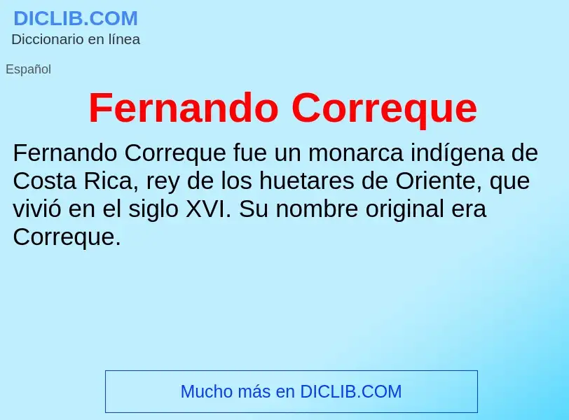 ¿Qué es Fernando Correque? - significado y definición