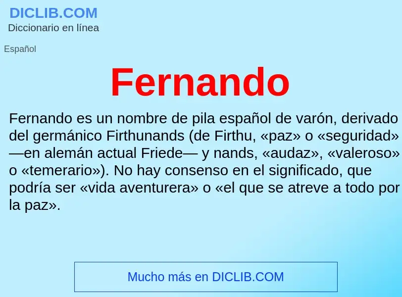 ¿Qué es Fernando? - significado y definición