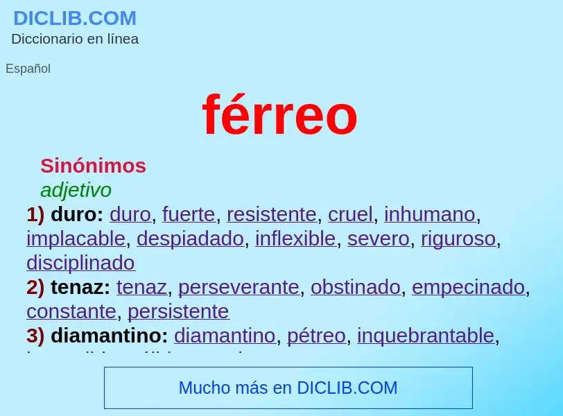 What is férreo - definition