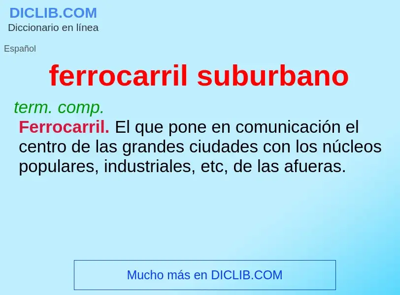 ¿Qué es ferrocarril suburbano? - significado y definición