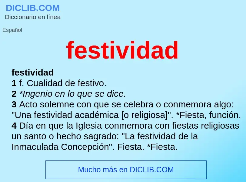 What is festividad - meaning and definition