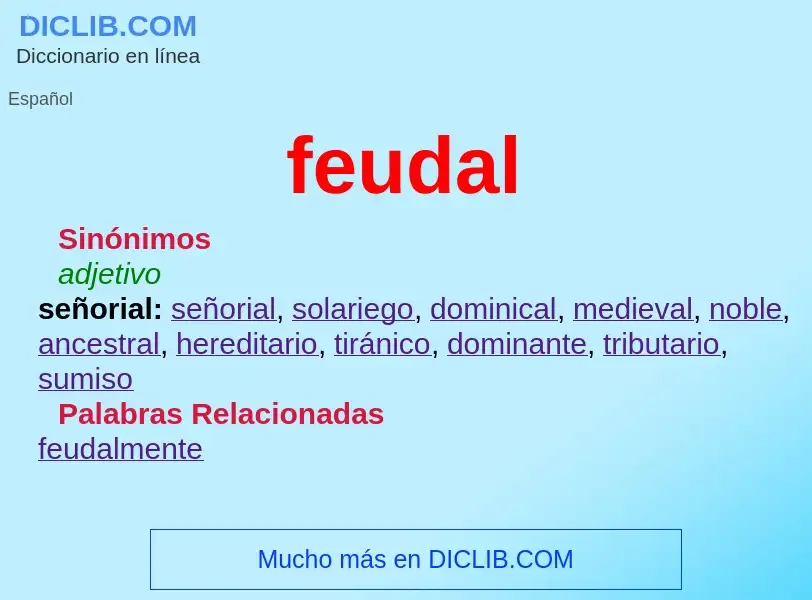 What is feudal - definition