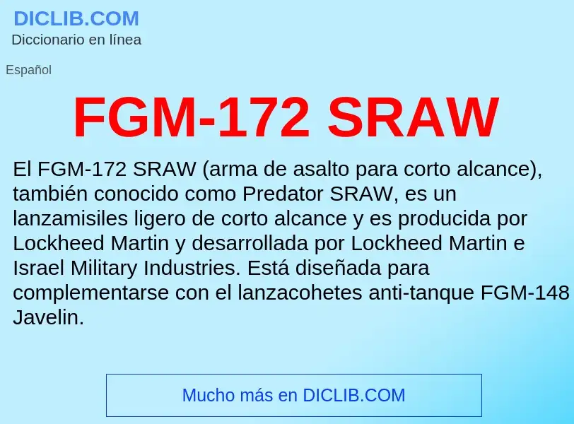 Qu'est-ce que FGM-172 SRAW - définition