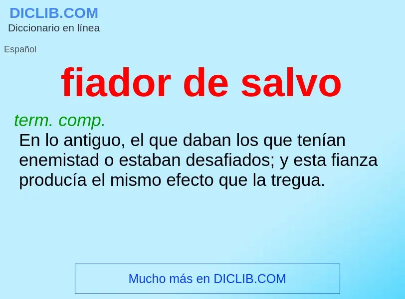 What is fiador de salvo - meaning and definition