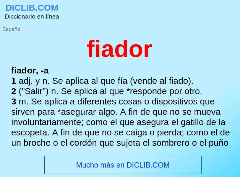 What is fiador - meaning and definition