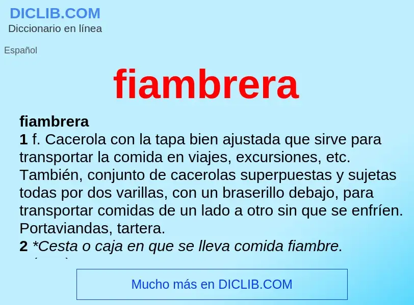 Wat is fiambrera - definition