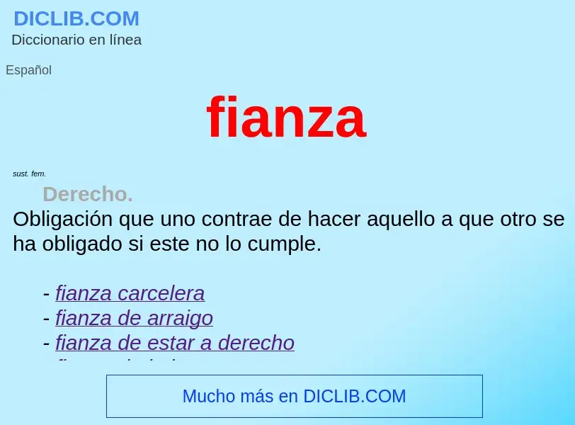 What is fianza - definition