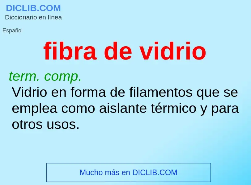 Wat is fibra de vidrio - definition