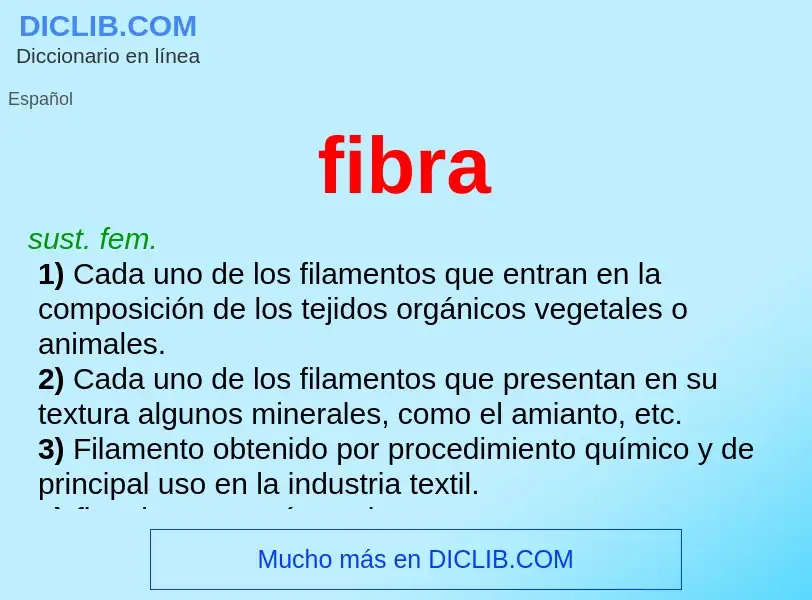 Che cos'è fibra - definizione