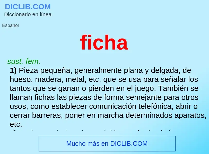 O que é ficha - definição, significado, conceito