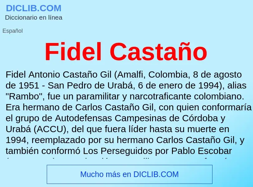 ¿Qué es Fidel Castaño? - significado y definición