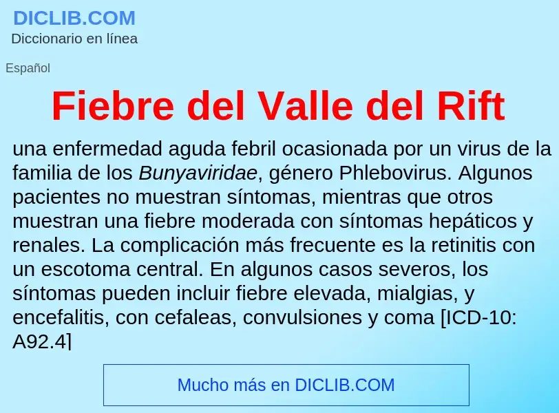 Что такое Fiebre del Valle del Rift - определение