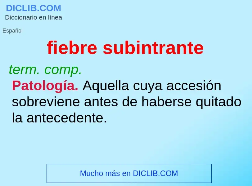 ¿Qué es fiebre subintrante? - significado y definición