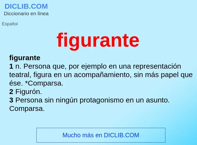 O que é figurante - definição, significado, conceito