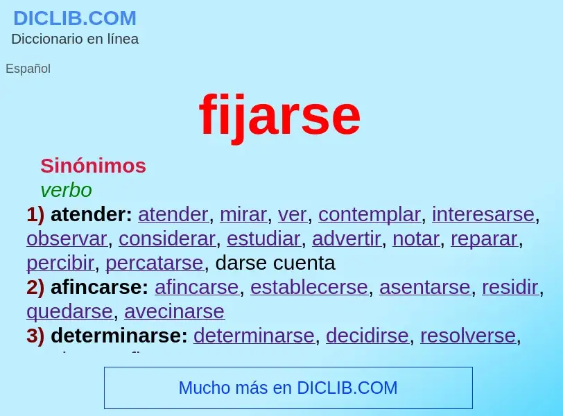 What is fijarse - definition