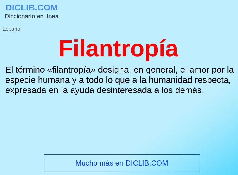 Wat is Filantropía - definition