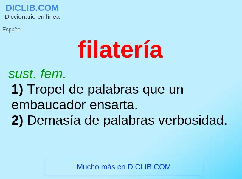 ¿Qué es filatería? - significado y definición