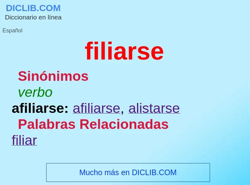 What is filiarse - meaning and definition