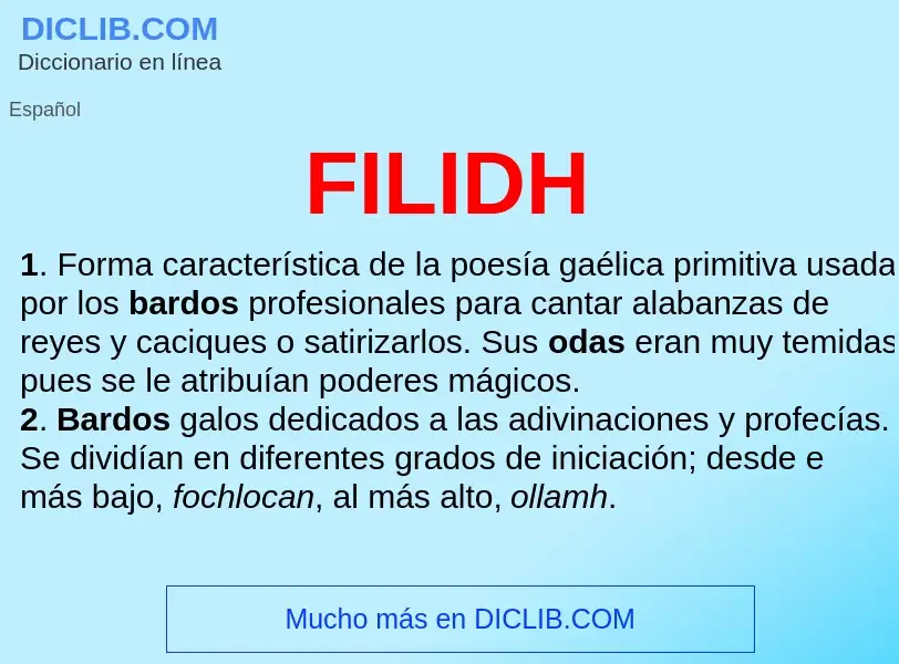 ¿Qué es FILIDH? - significado y definición