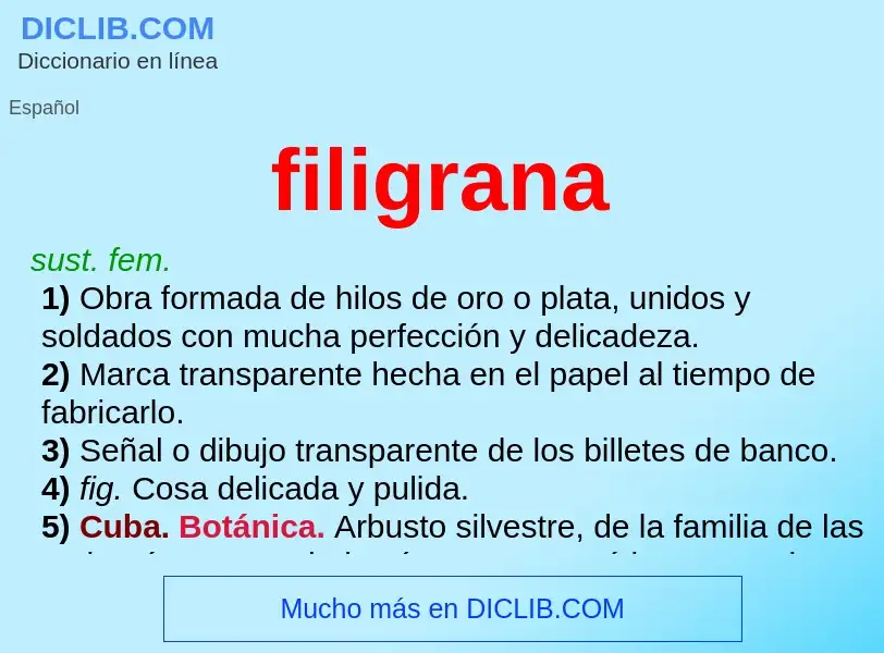 What is filigrana - definition