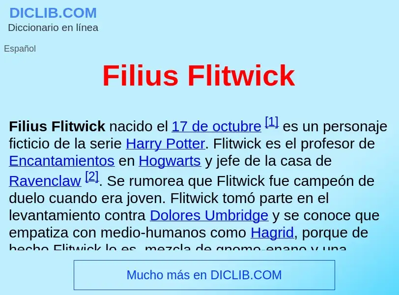 ¿Qué es Filius Flitwick ? - significado y definición